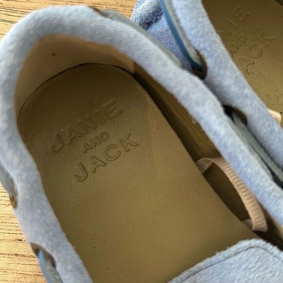 Janie and Jack Boy Bluen away driving shoes powder blue suede moccasins toddler - Picture 2 of 6